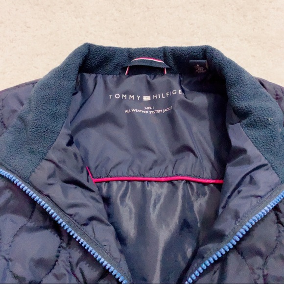 Tommy Hilfiger Navy Blue Quilted Coat Jacket S - Picture 8 of 11